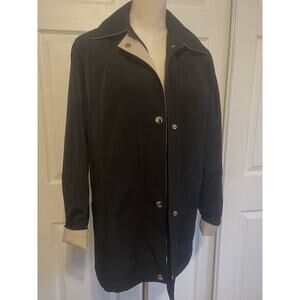 Liz Claiborne Womens Trench Coat | Black lined burberry plaid colors, Size‎ Med